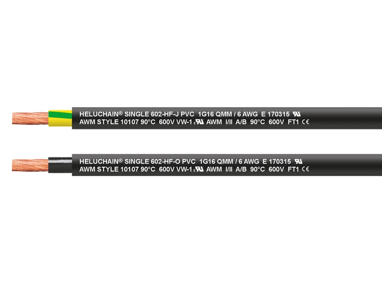 HELUCHAIN® SINGLE 602-HF-J PVC UL/CSA / HELUCHAIN® SINGLE 602-HF-O PVC UL/CSA