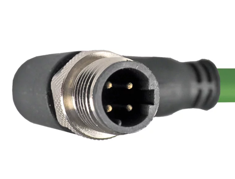 HELUKAT® CONNECTING SYSTEMS® INDUSTRY HELUKAT100S SF/UTP CAT.5e M12-D(male) 90°