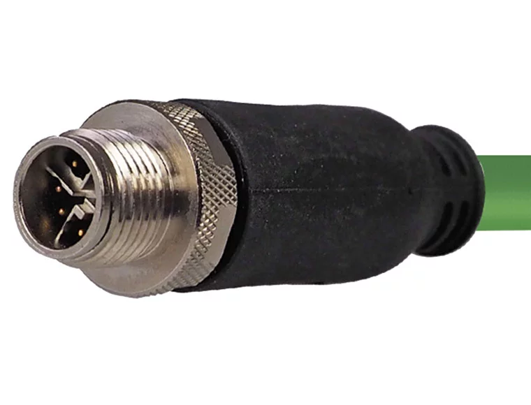 HELUKAT® CONNECTING SYSTEMS® INDUSTRY HELUKAT500S SF/FTP CAT.6A M12-X(male) 180°