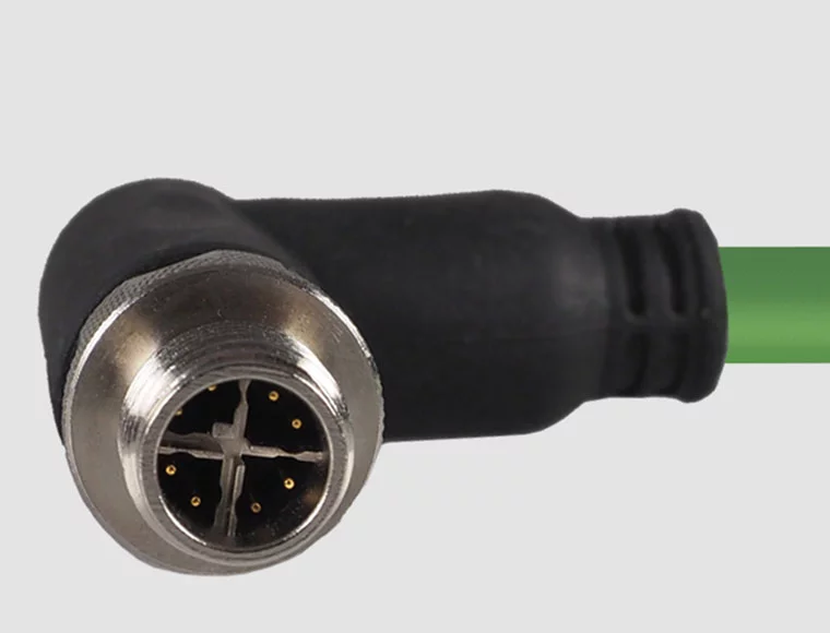 HELUKAT® CONNECTING SYSTEMS® INDUSTRY HELUKAT500S SF/FTP CAT.6A M12-X(male) 90°