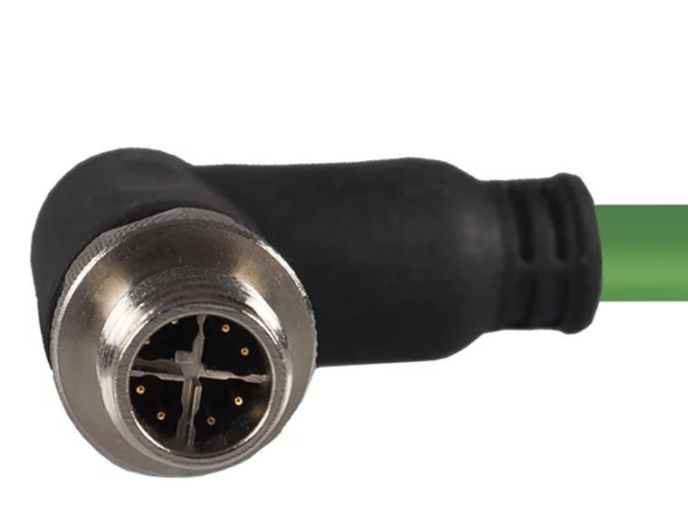 HELUKAT® CONNECTING SYSTEMS® INDUSTRY HELUKAT600S/FTP CAT.6A M12-X(male) 90°